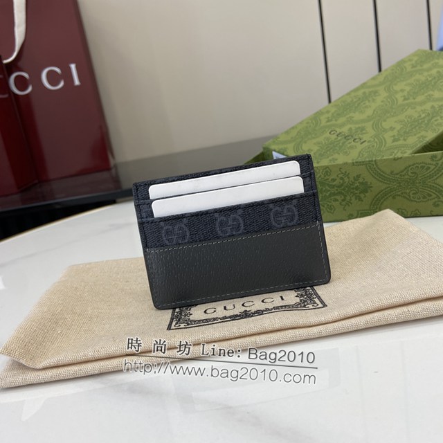 Gucci專櫃古馳最新款飾鏤空互扣式雙G卡片夾卡包 jh2102型號：701425